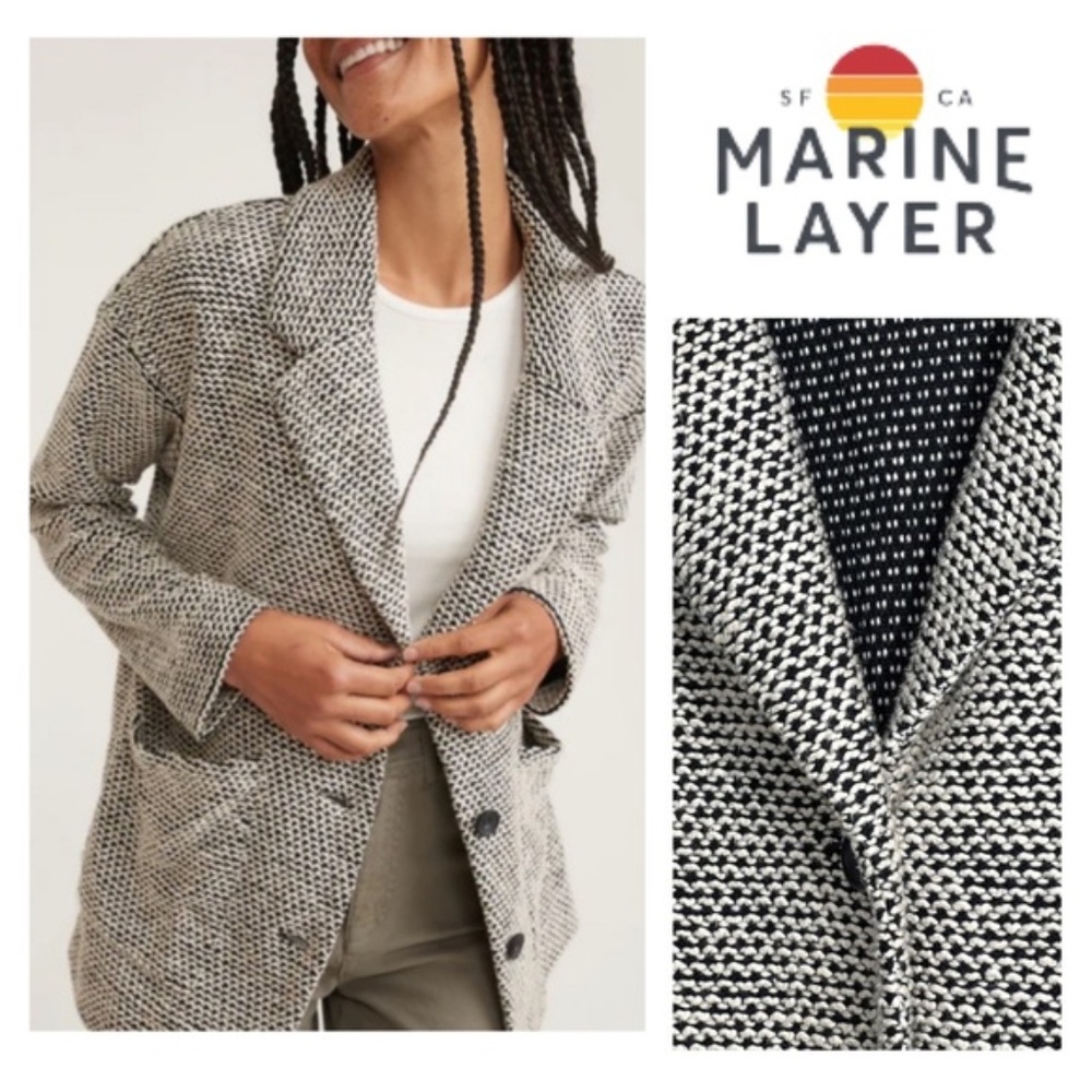 Marine Layer Black and White Blazer